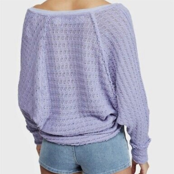 FREE PEOPLE WE THE FREE Lightweight Oversized Open knit V-neck Sweater Size XS - Picture 3 of 12